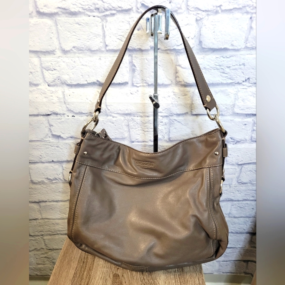 Coach “Zoe" Brown Leather Hobo Satchel